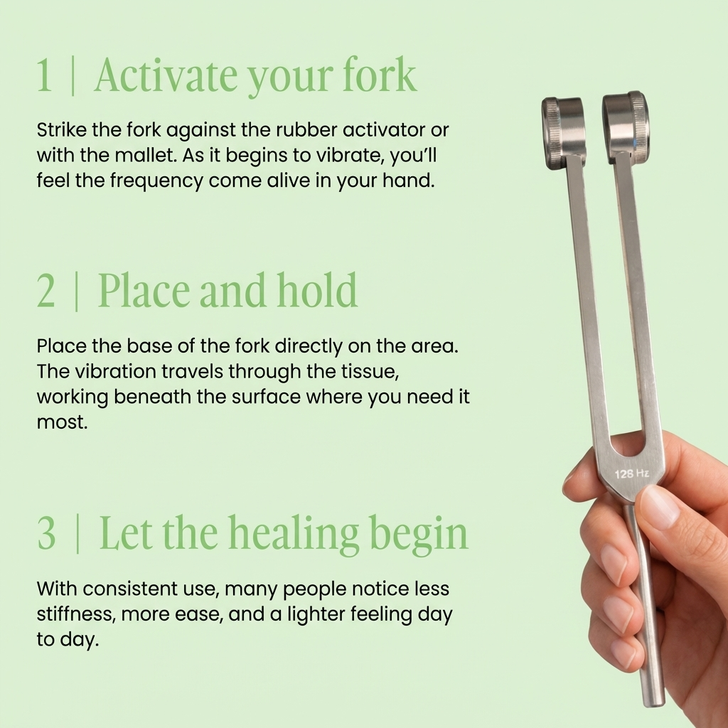 Lalimi Healing Fork 128Hz – Targeted Pain & Stress Relief Tool