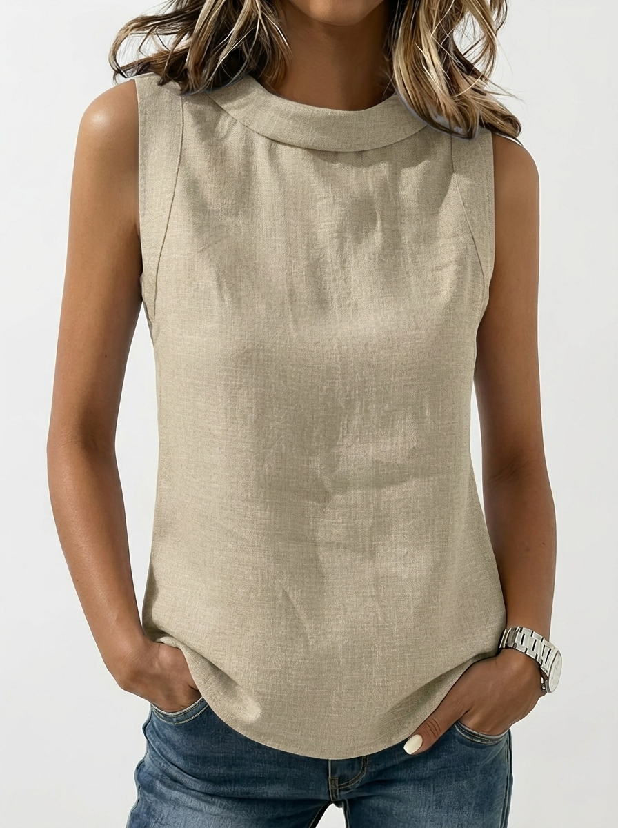 Annika | Cotton-Linen Sleeveless Blouse